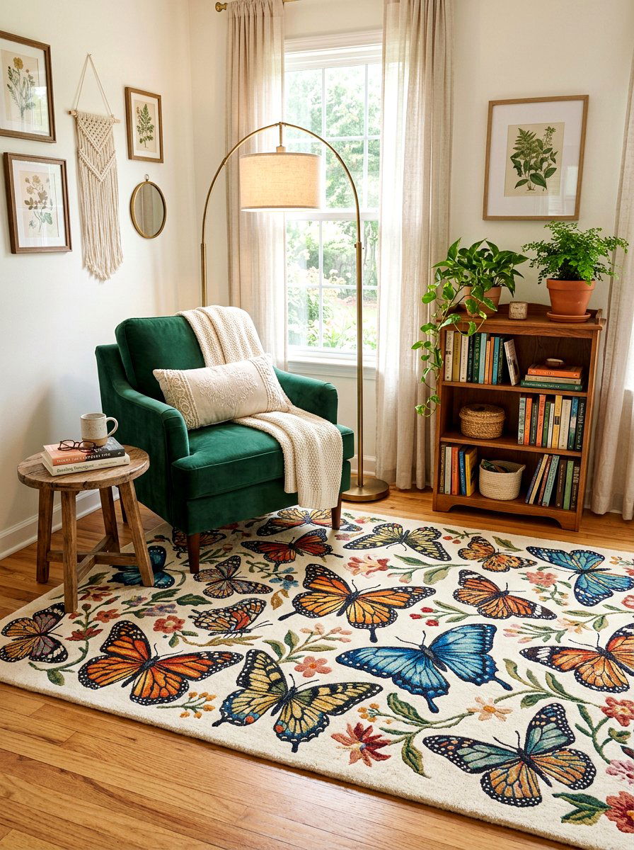 Butterfly Area Rug - 25 Spring Butterfly Decor Ideas