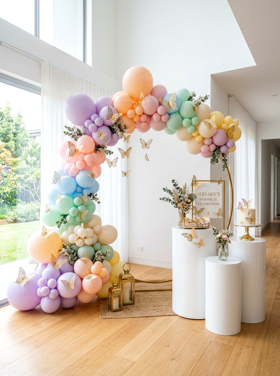 Butterfly Balloon Arch - 25 Spring Baby Shower Decor Ideas