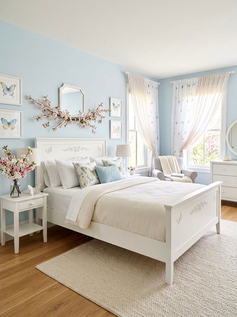 Butterfly Bedroom Theme - 25 Spring Bed Frame Decor Ideas