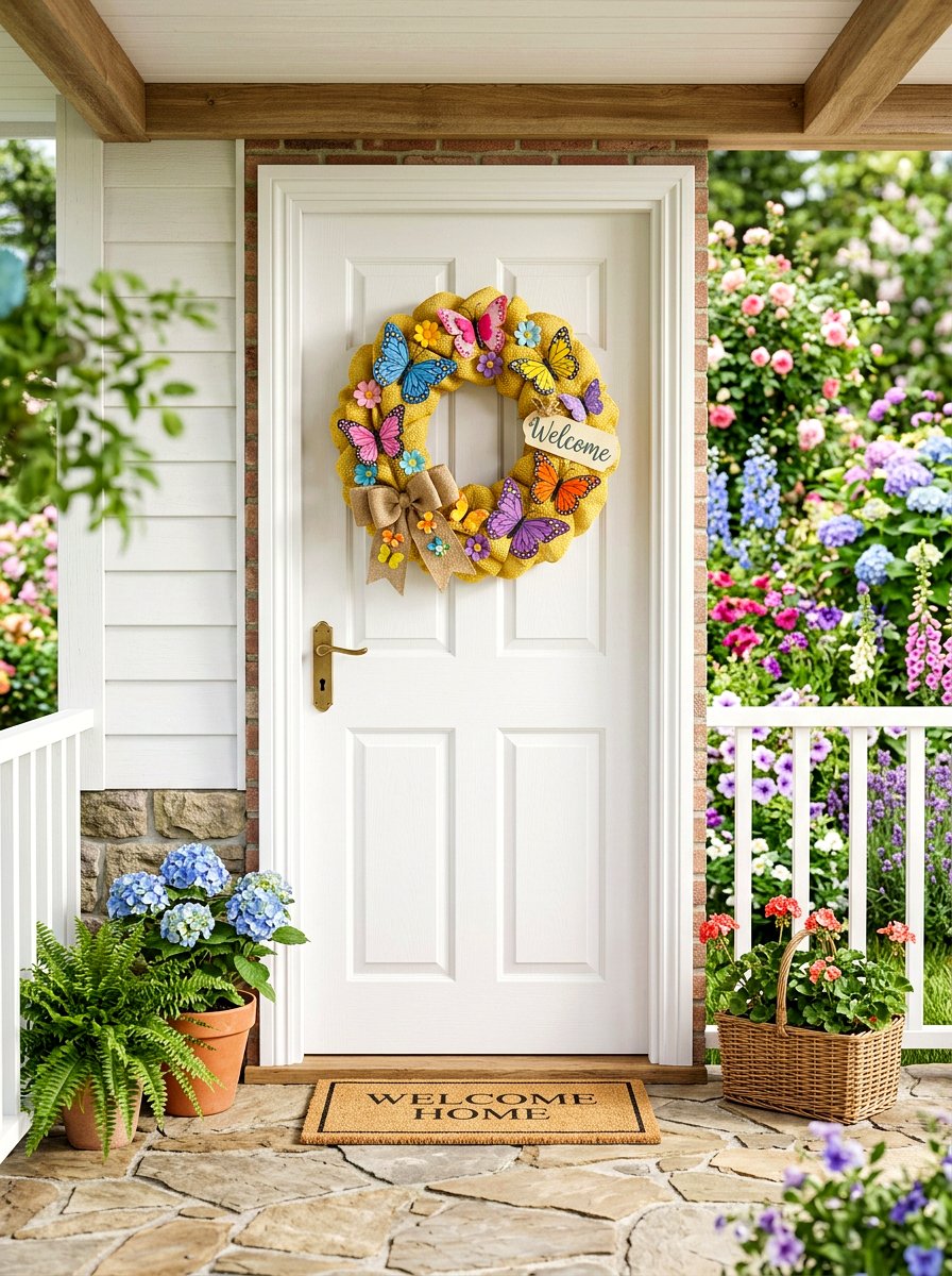 Butterfly Burlap Wreath - 25 Spring Burlap Wreath Ideas