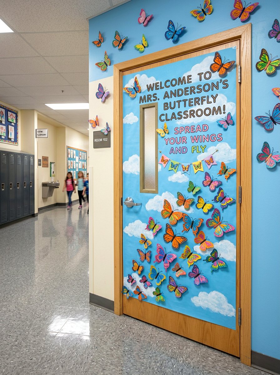 Butterfly Classroom Door - 25 Spring Door Decoration Ideas for Classroom