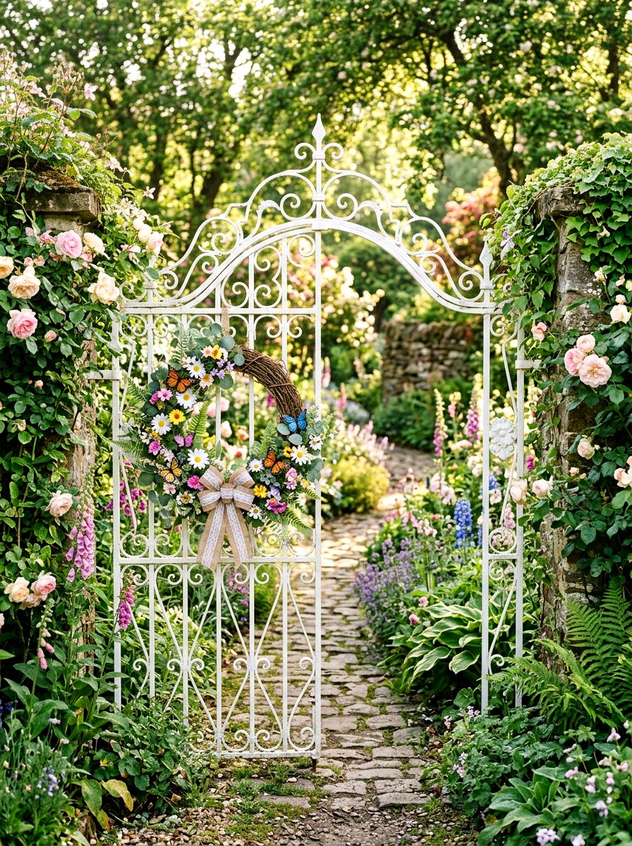 Butterfly Daisy Spring - 25 Spring Daisy Wreath Ideas