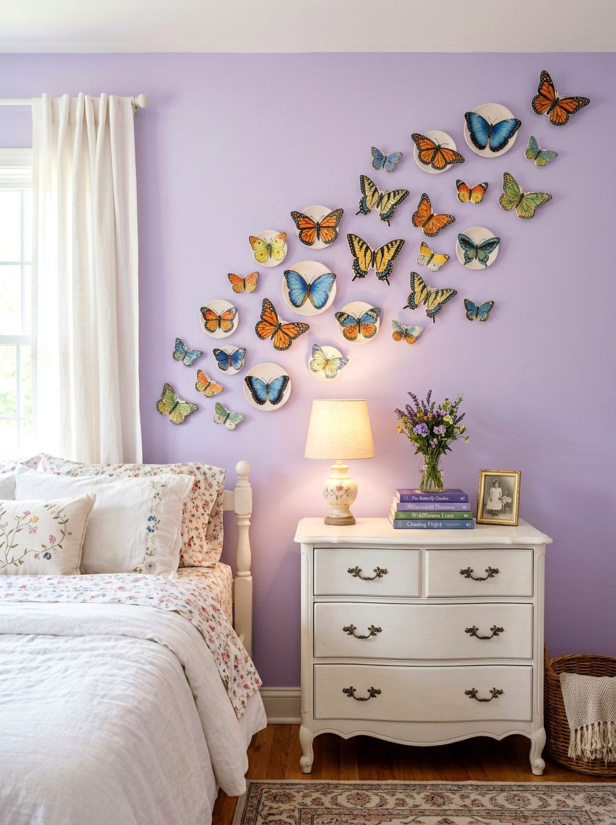 Butterfly Decorative Wall Plates - 25 Spring Plate Decor Ideas