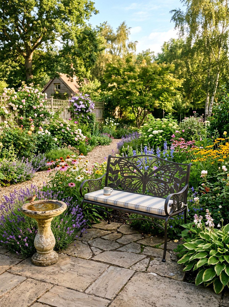 Butterfly Garden Bench - 25 Spring Butterfly Decor Ideas