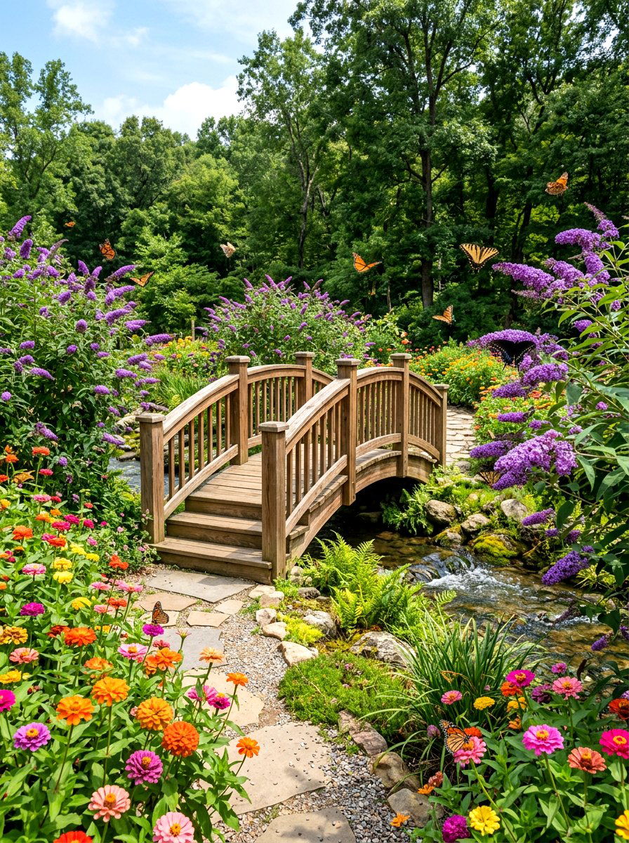 Butterfly Garden Bridge - 25 Spring Garden Bridge Decor Ideas