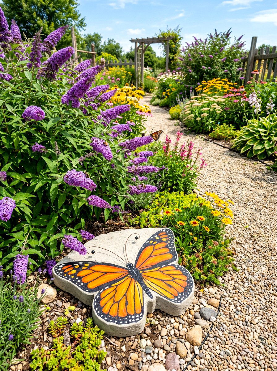 Butterfly Garden Stone - 25 Spring Stepping Stone Decor Ideas