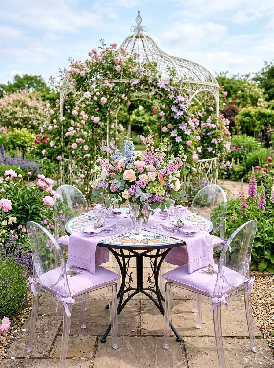 Butterfly Garden Table - 25 Spring Gazebo Table Decor Ideas