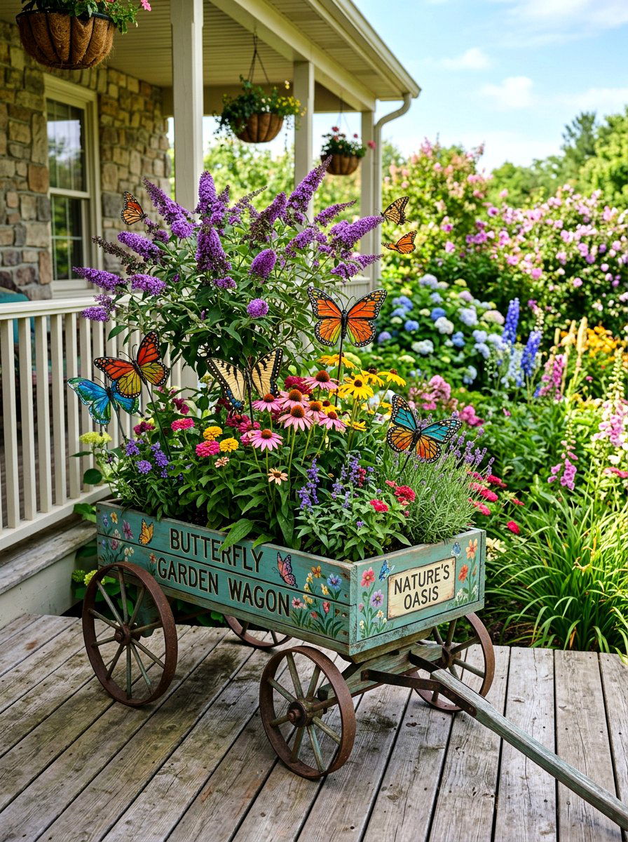 25 Spring Porch Wagon Decor Ideas for a Charming Entrance