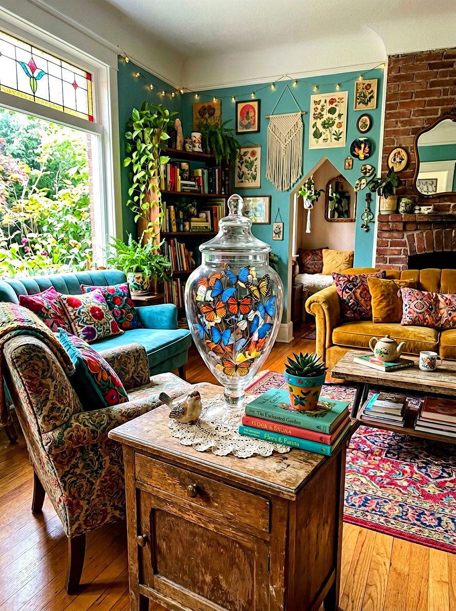 Butterfly Glass Jar - 25 Spring Living Centerpiece Ideas