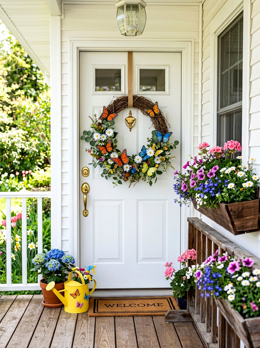 Butterfly Grapevine Wreath - 25 Spring Grapevine Door Ideas