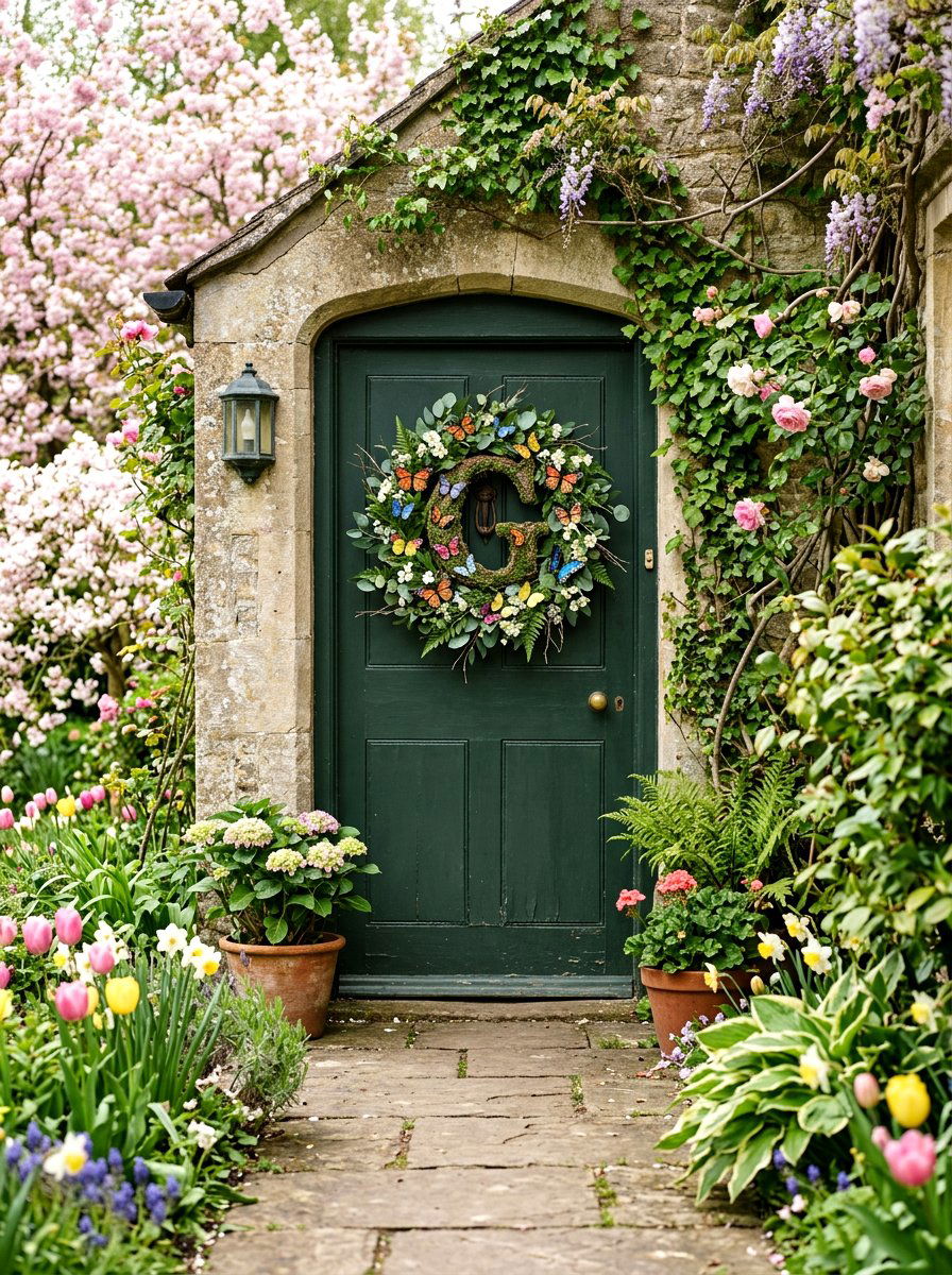 25 Spring Initial Wreath Ideas for Personalized Door Decor