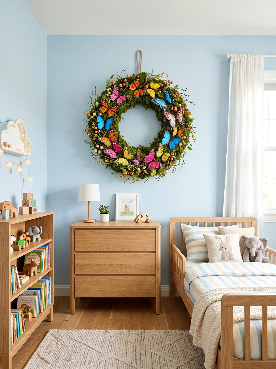 Butterfly Moss Wreath - 25 Spring Moss Wreath Ideas