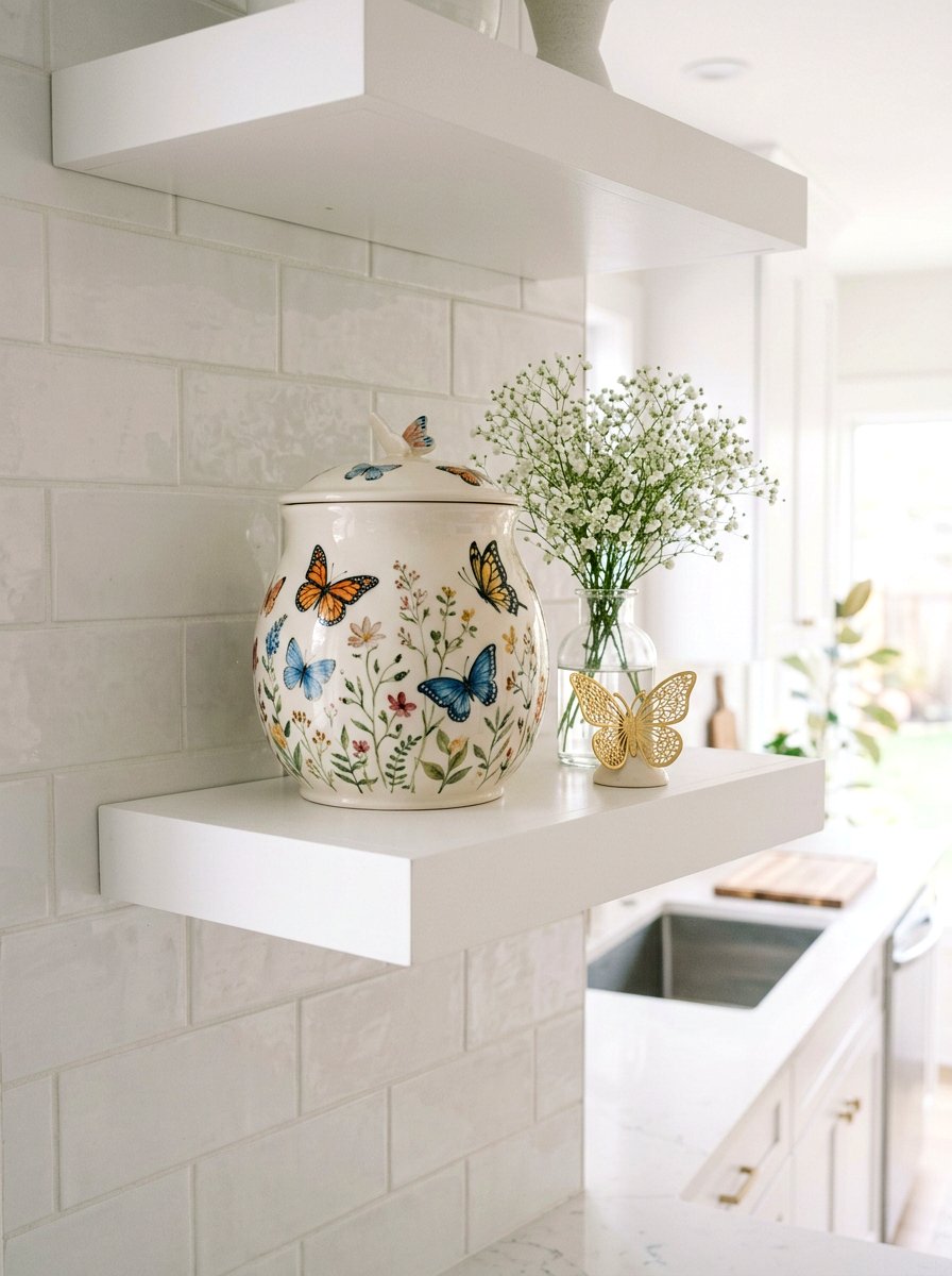 Butterfly Motif Cookie Jar - 25 Spring Cookie Jar Ideas