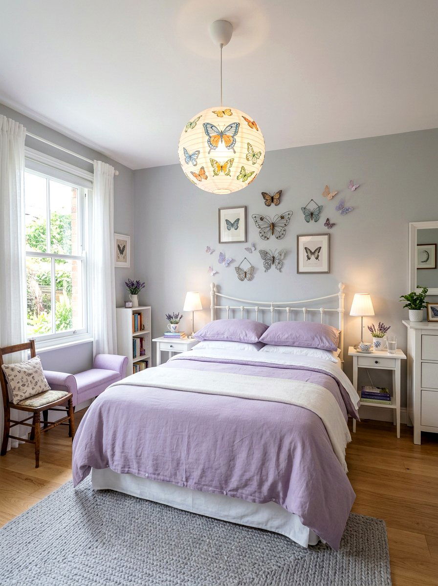 Butterfly Motif Paper Lantern - 25 Spring Paper Lantern Ideas