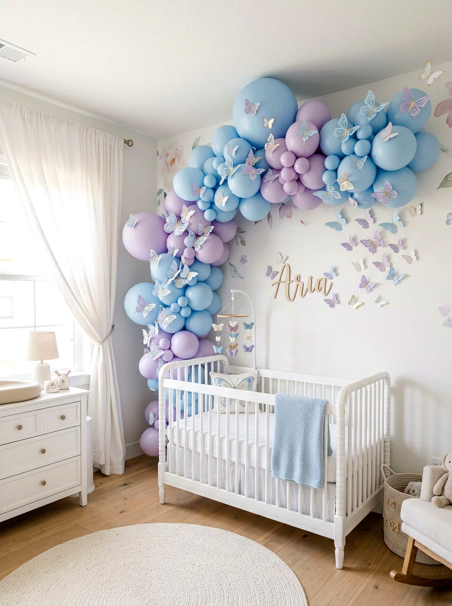 Butterfly Party Balloon Decor - 25 Spring Balloon Garland Ideas