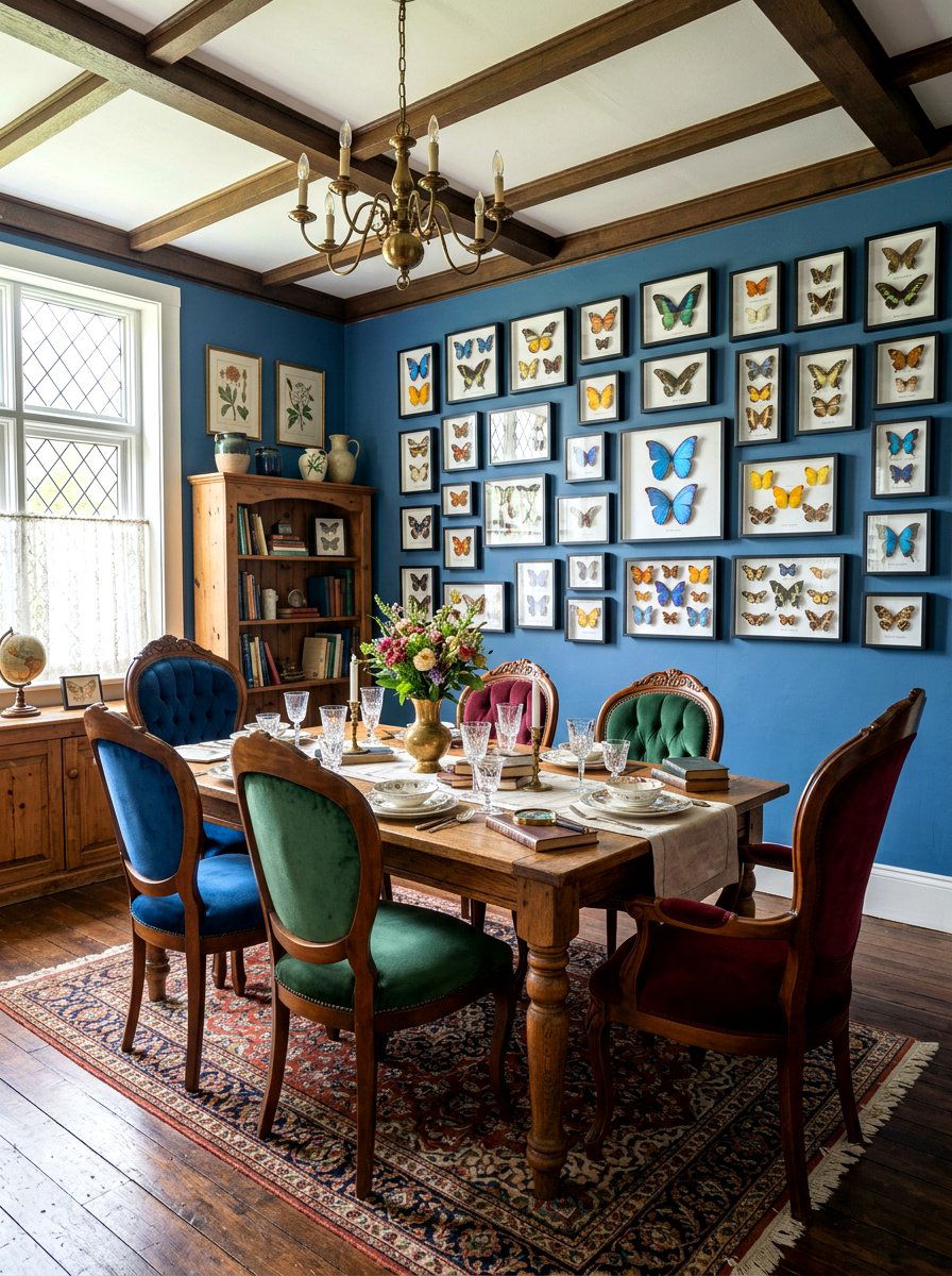 Butterfly Specimen Shadow Boxes - 25 Spring Dining Room Wall Decor Ideas