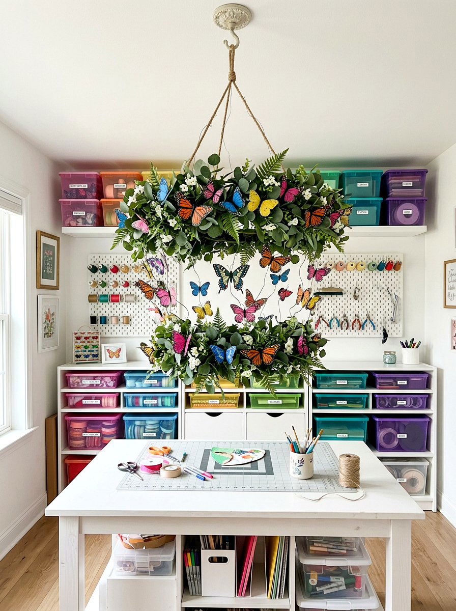 Butterfly Spring Wreath - 25 Spring Chandelier Wreath Ideas