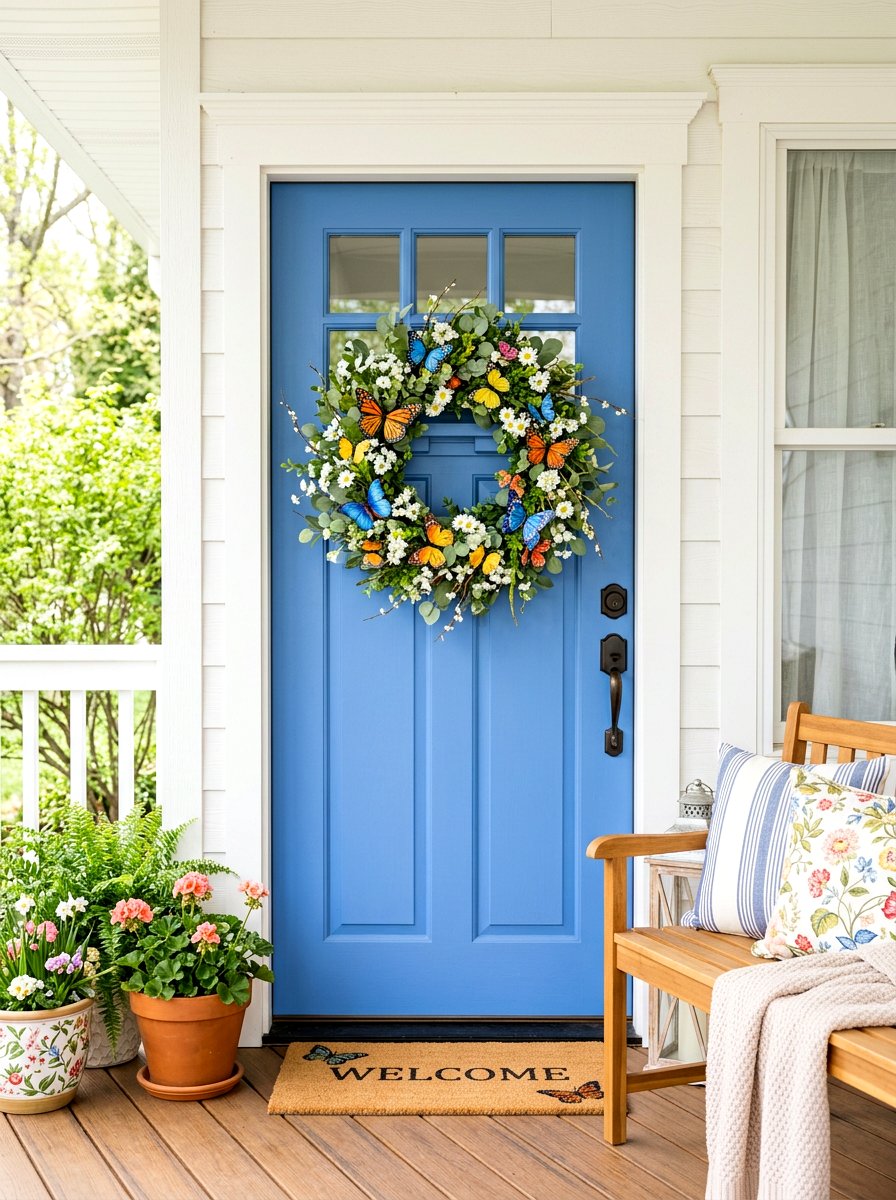 Butterfly Spring Wreath - 25 Spring Grapevine Wreath Ideas