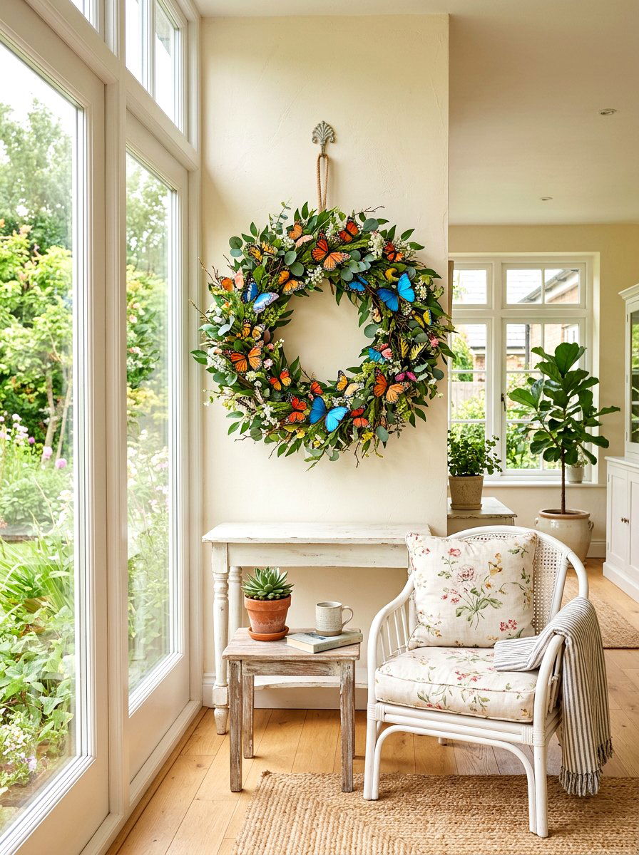 Butterfly Spring Wreath - 25 Spring Oversized Wreath Ideas