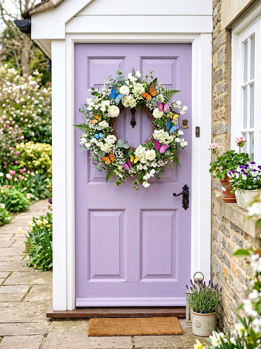 Butterfly Spring Wreath - 25 Spring Wreath Ideas