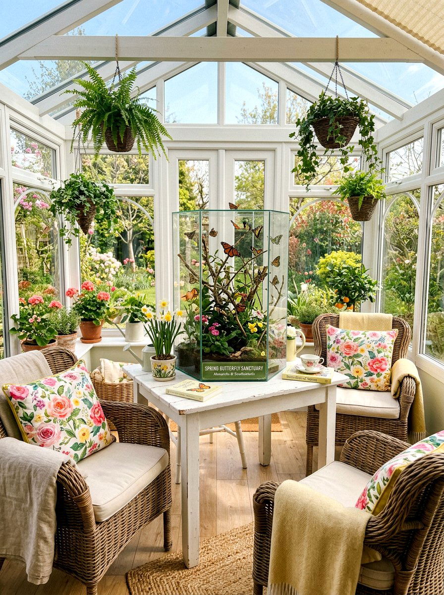 Butterfly Terrarium Display - 25 Spring Terrarium Decor Ideas