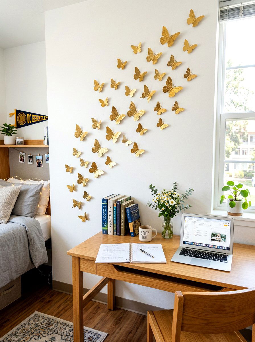 Butterfly Wall Decor - 25 Spring Dorm Room Decor Ideas