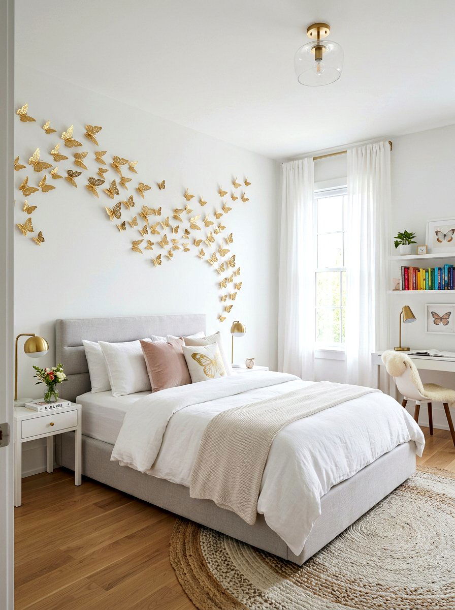 Butterfly Wall Decor - 25 Spring Girl Room Decor Ideas