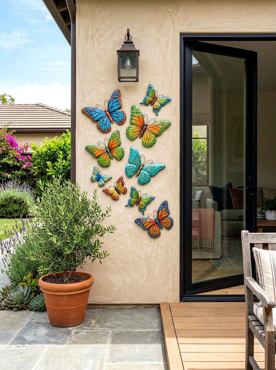 Butterfly Wall Decor - 25 Spring Patio Door Decor Ideas