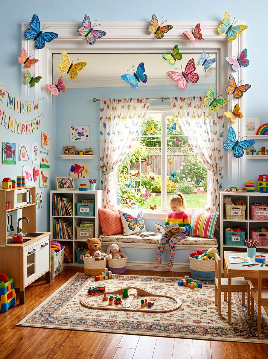 Butterfly Window Decor - 25 Spring Window Decor Ideas
