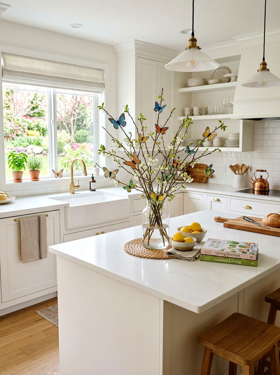 Butterfly kitchen decor - 25 Spring Kitchen Counter Decor Ideas