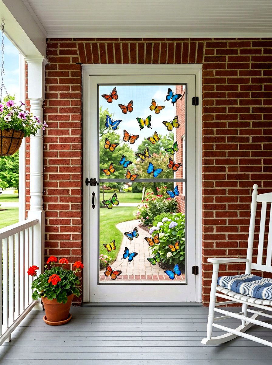 Butterfly screen door magnets - 25 Spring Screen Door Decor Ideas