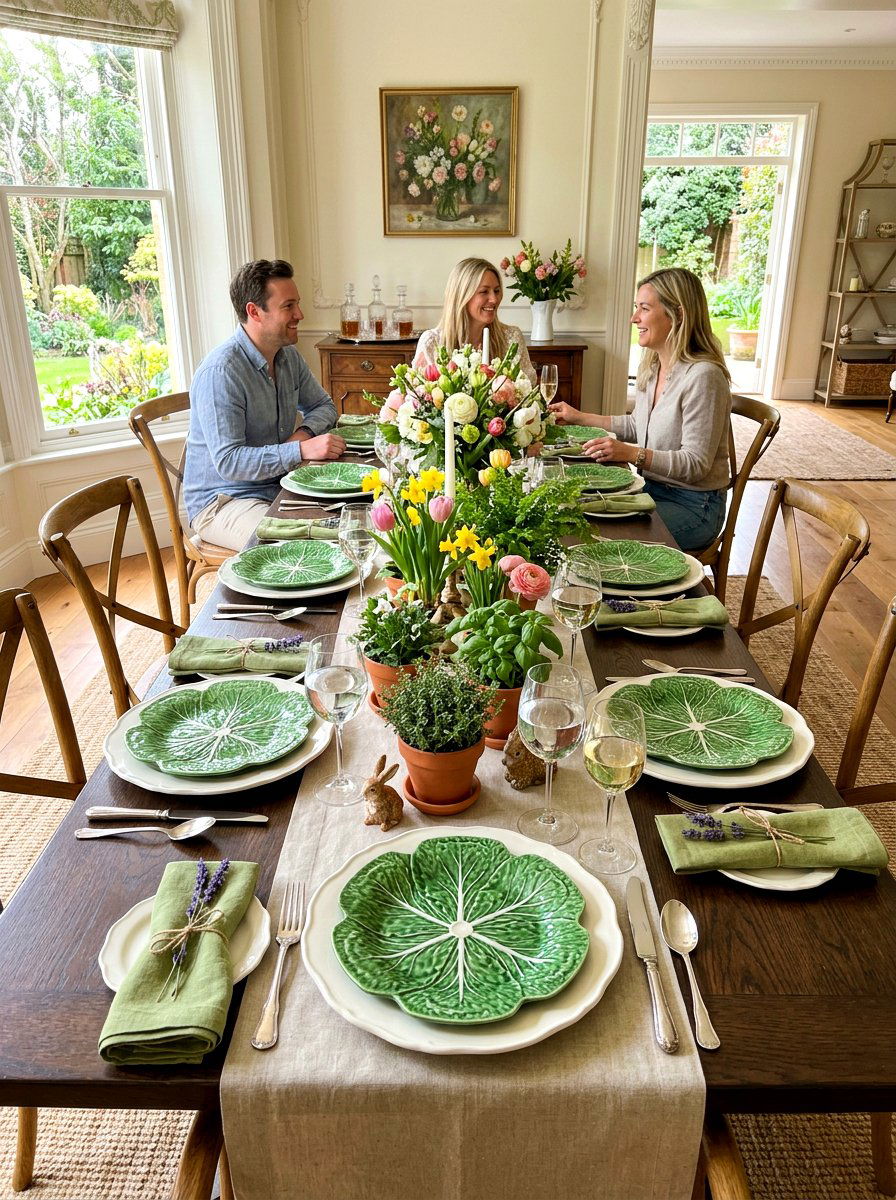 Cabbage Leaf Shaped Ceramic Plates - 25 Spring Plate Decor Ideas