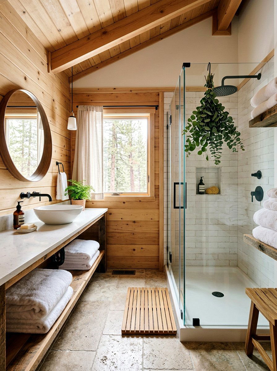 Cabin Bathroom Makeover - 25 Spring Cabin Decor Ideas