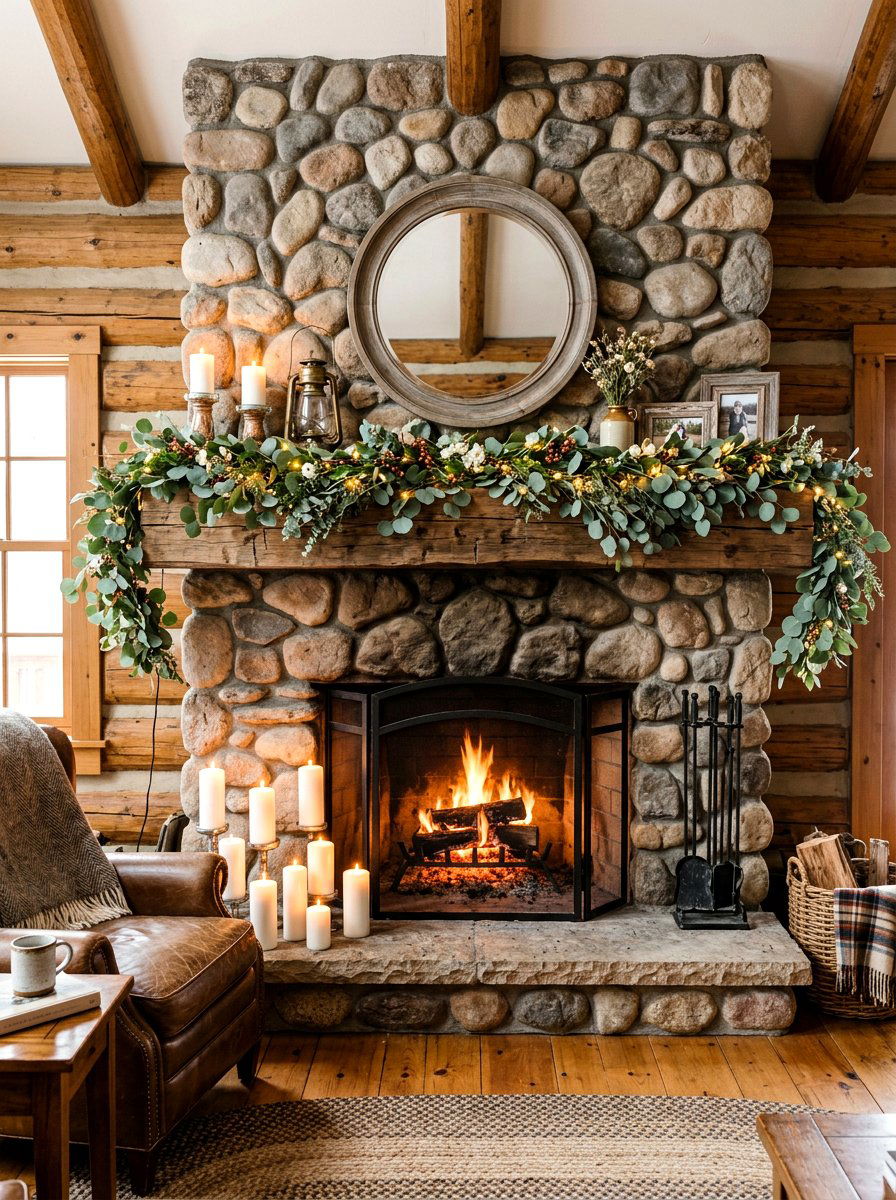 Cabin Fireplace Decor - 25 Spring Cabin Decor Ideas