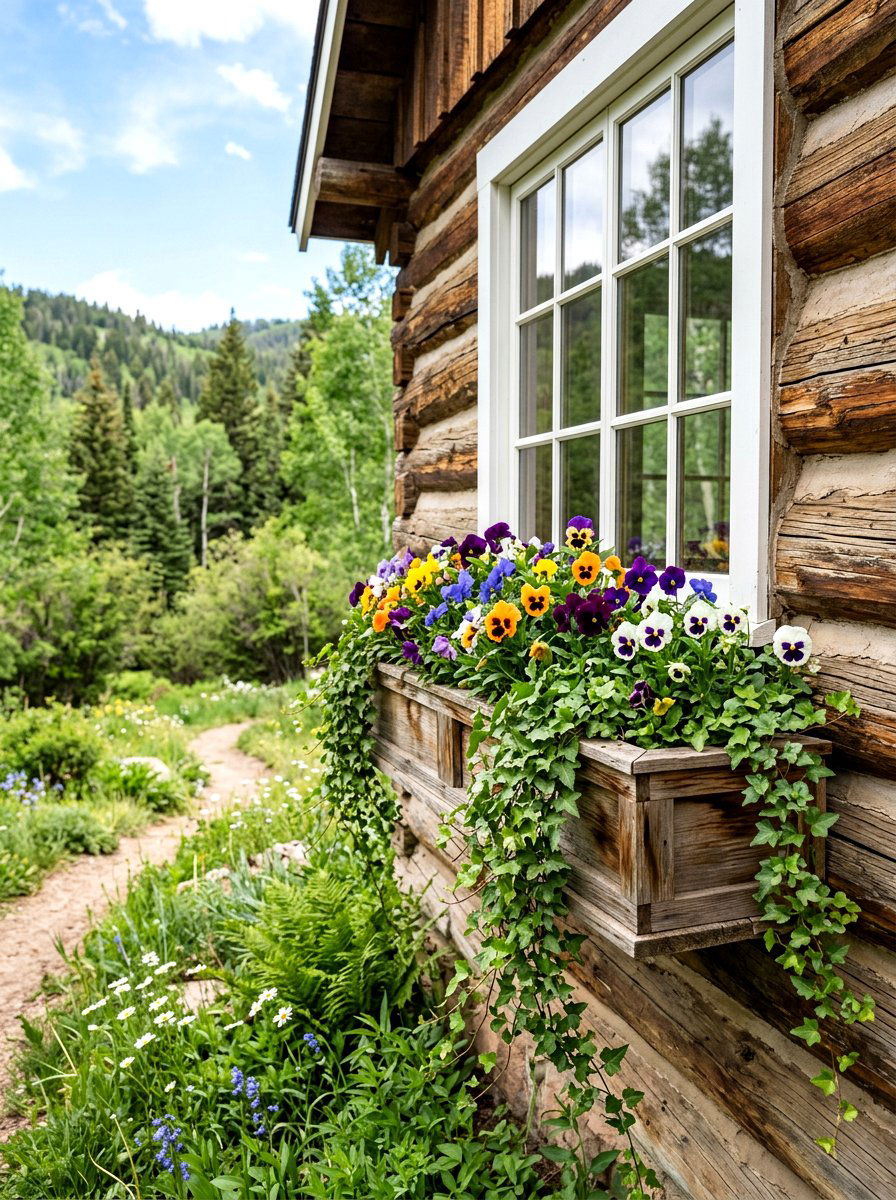 Cabin Flower Boxes - 25 Spring Cabin Decor Ideas