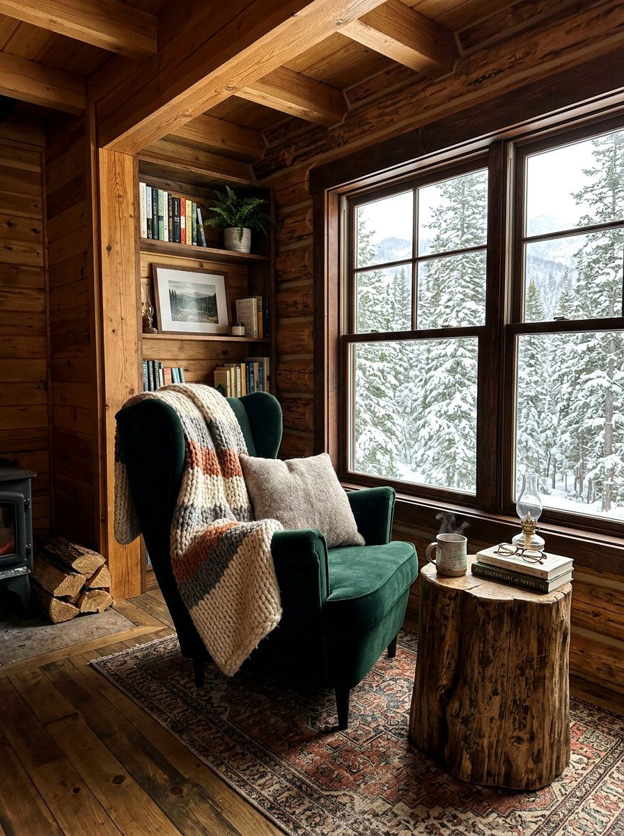 Cabin Reading Nook - 25 Spring Cabin Decor Ideas