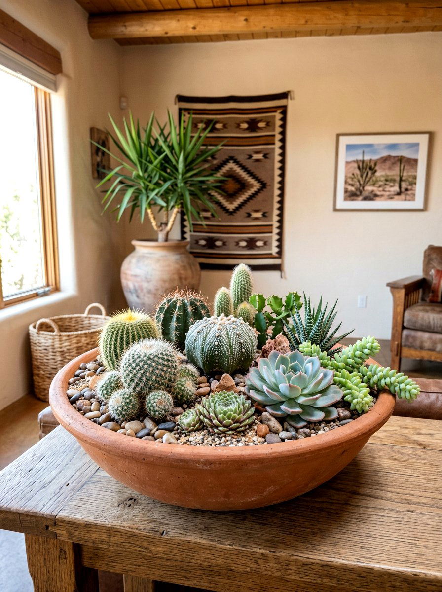 Cactus And Succulent Bowl - 25 Spring Succulent Centerpiece Ideas