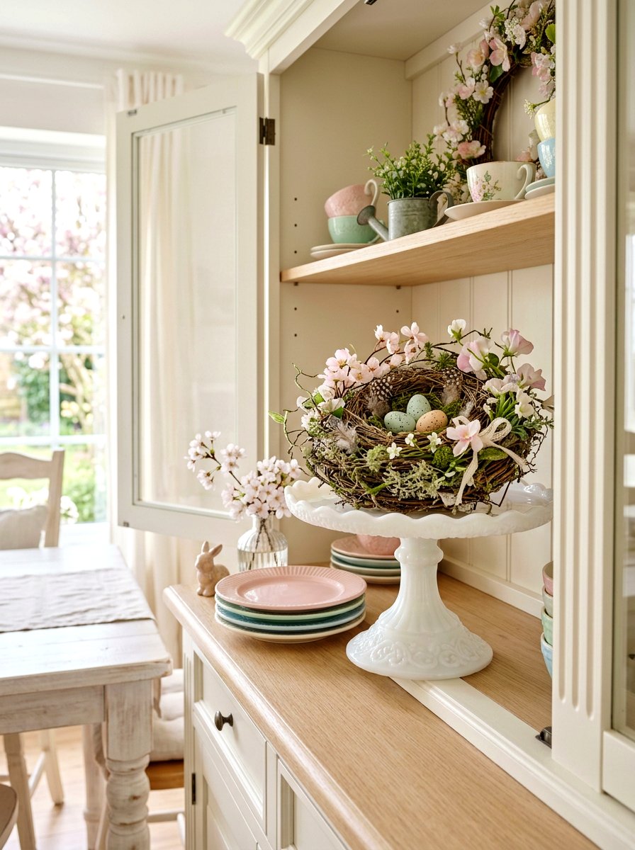Cake Stand - 25 Spring China Cabinet Decor Ideas