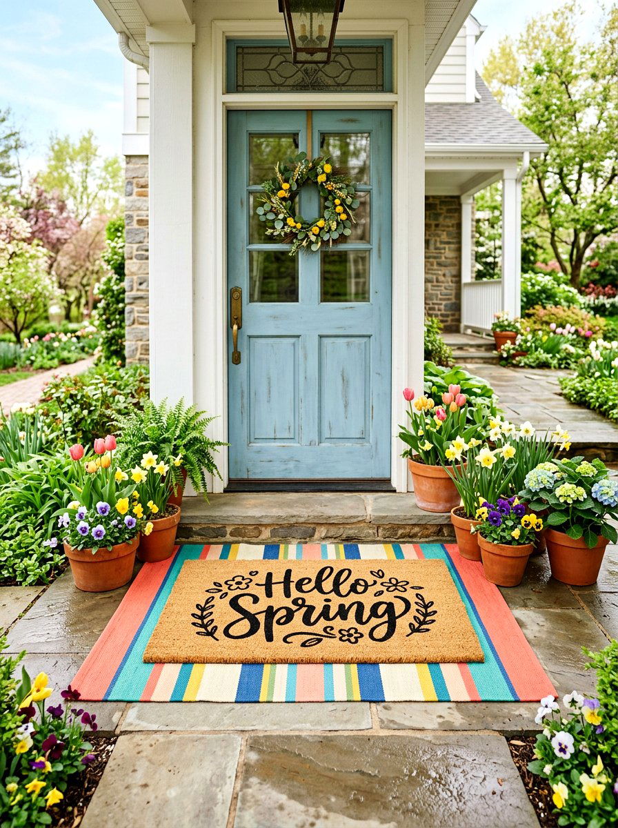 Calligraphy doormat - 25 Spring Calligraphy Decor Ideas