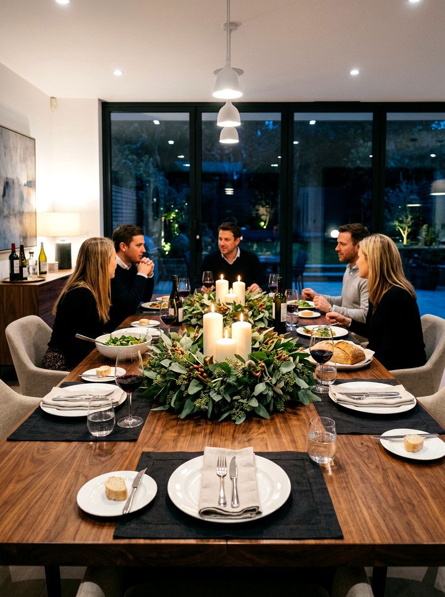 Candle Greenery Arrangement - 25 Spring Table Vignette Ideas