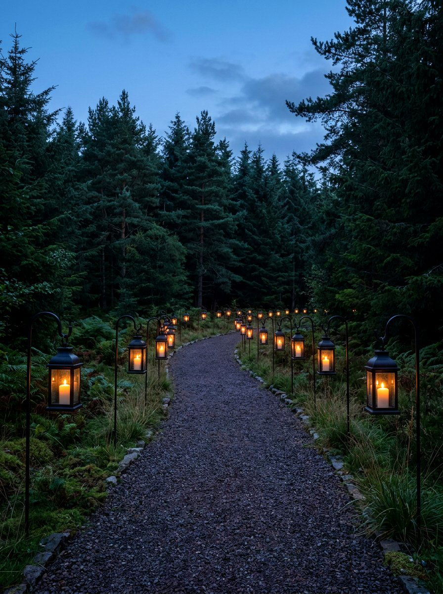 Candle Lit Pathway Lantern - 25 Spring Garden Lantern Ideas