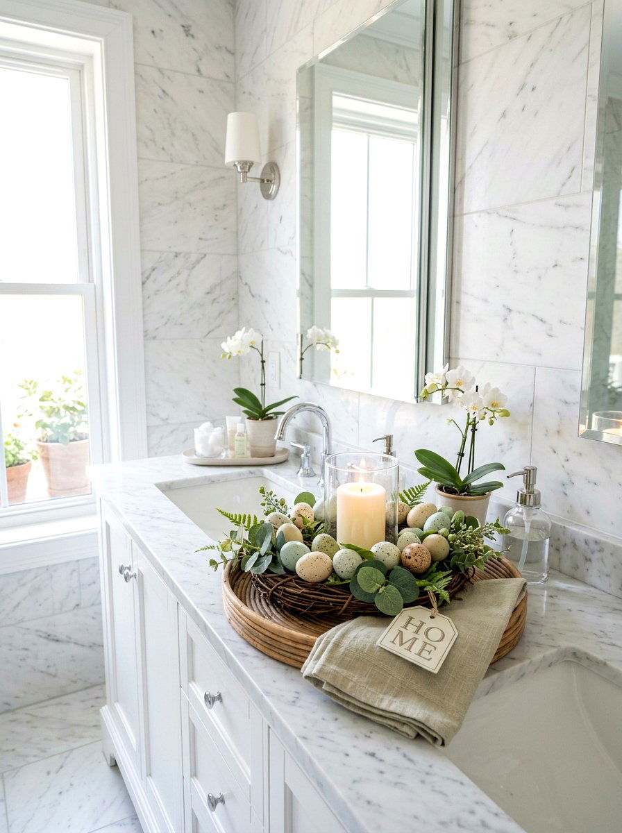 Candle Ring With Eggs - 25 Spring Speckled Egg Ideas