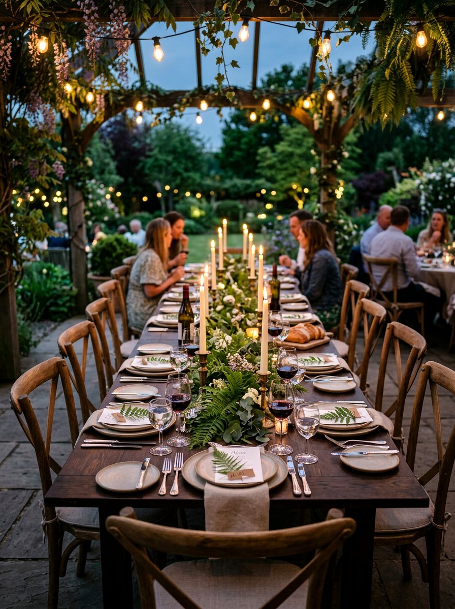 Candles With Spring Greenery - 25 Spring Farm Table Decor Ideas