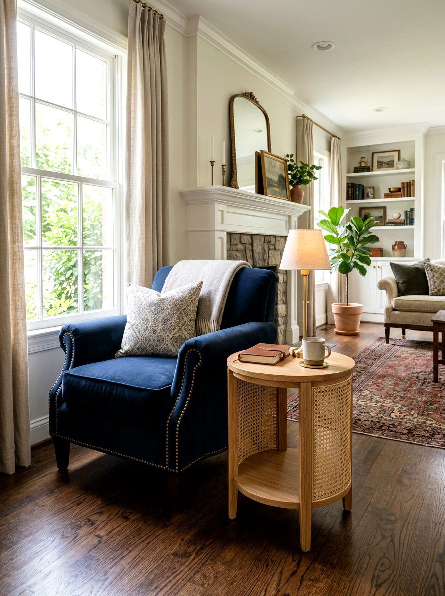 Cane Side Table - 25 Spring Woven Decor Ideas