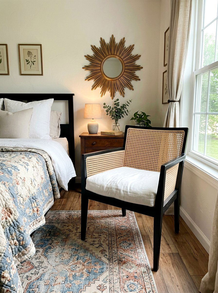Cane chair - 25 Spring Bedroom Chair Ideas