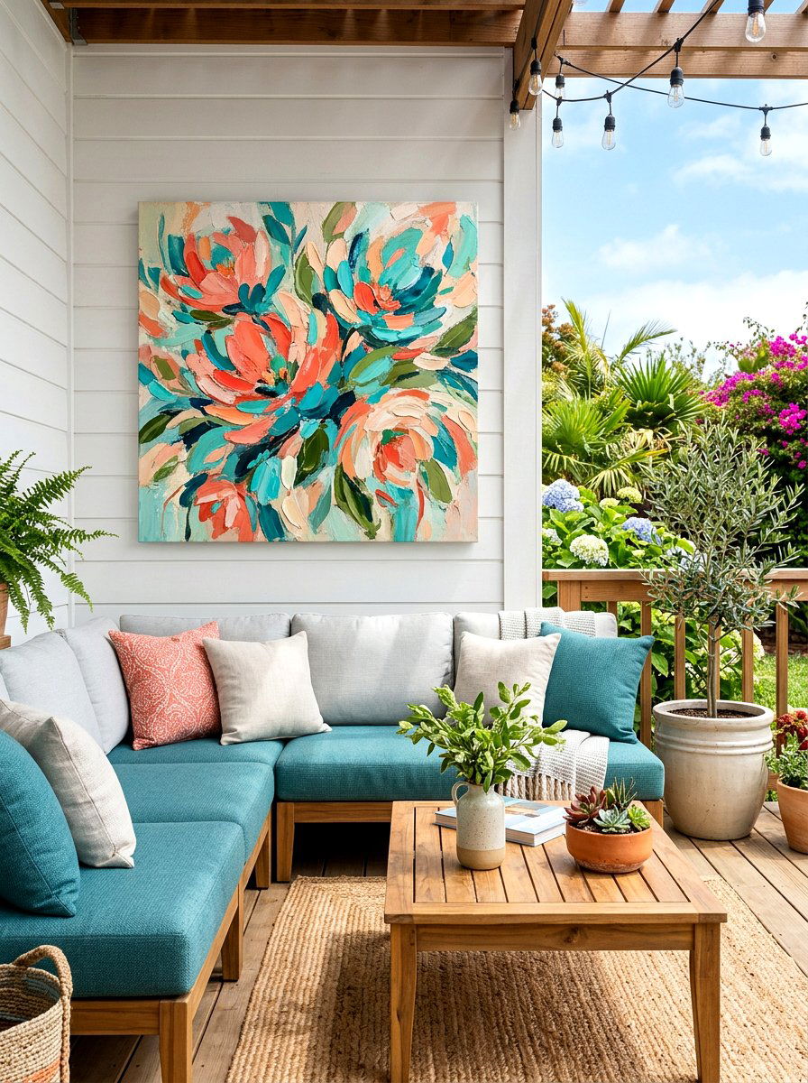 Canvas Outdoor Art - 25 Spring Patio Wall Decor Ideas