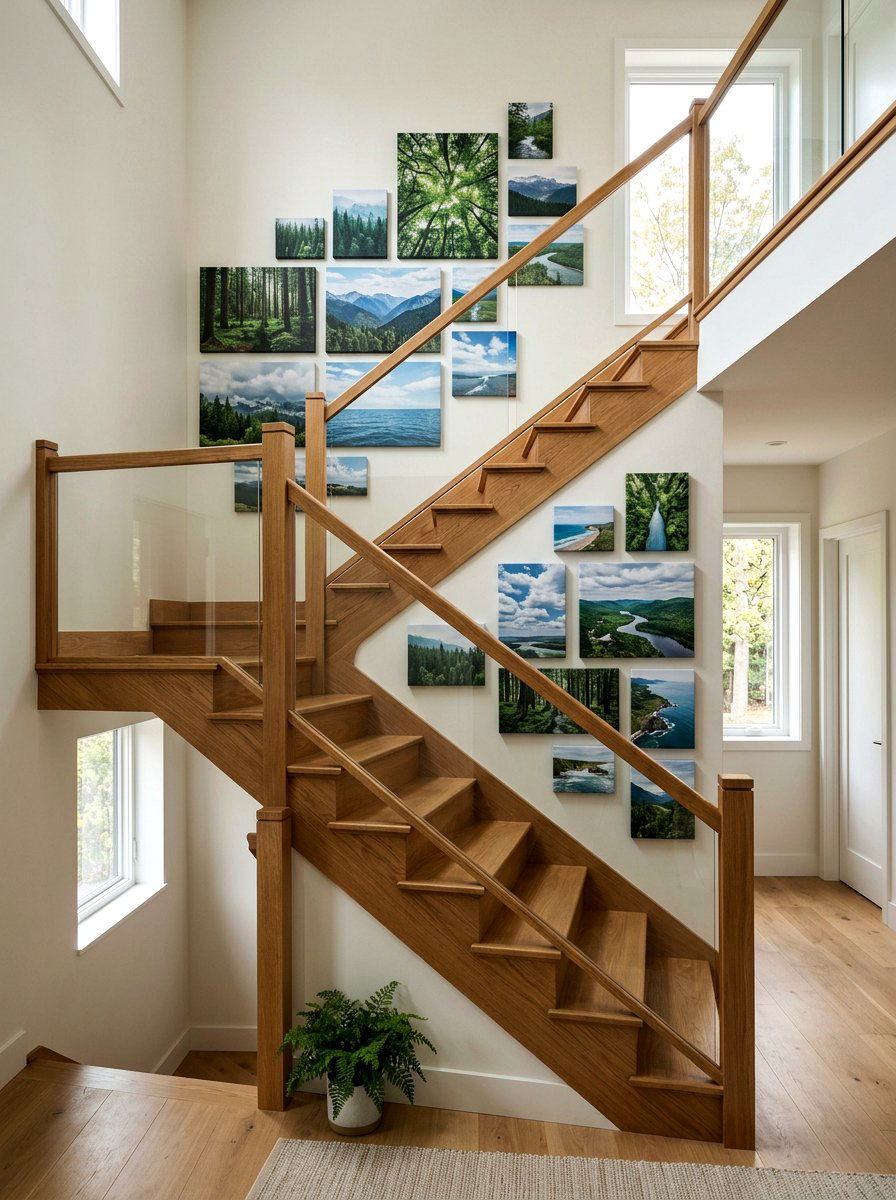 Canvas Print Staircase Wall - 25 Spring Photo Wall Ideas
