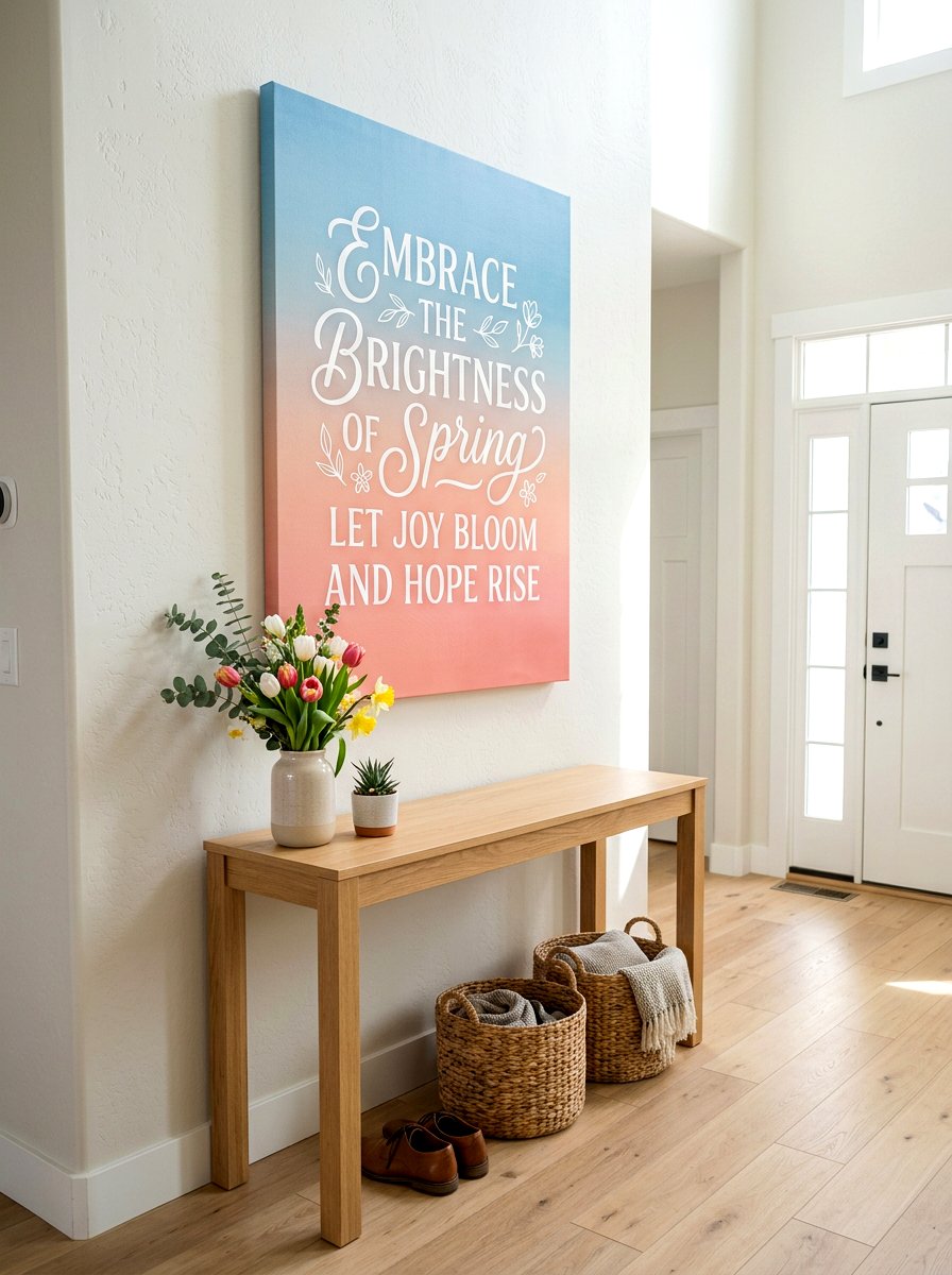 Canvas Spring Quote sign - 25 Spring Painted Sign Ideas