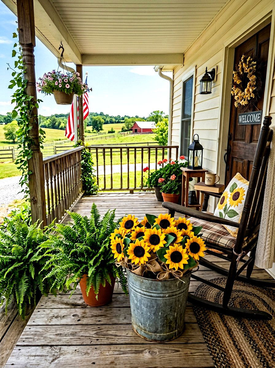 Canvas Sunflower Decor - 25 Spring DIY Fabric Flower Ideas