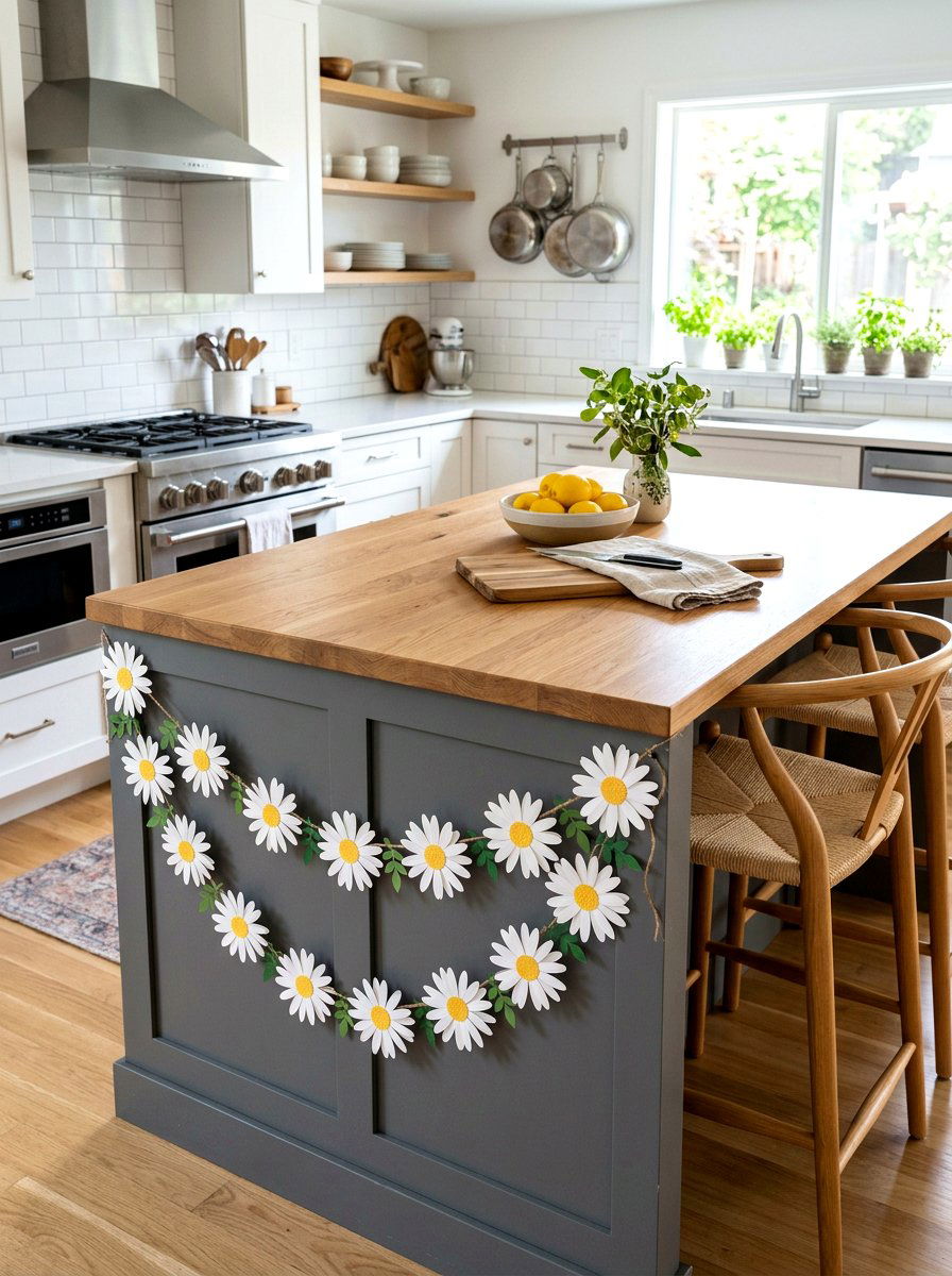Cardstock Daisy Garland - 25 Spring DIY Garland Ideas